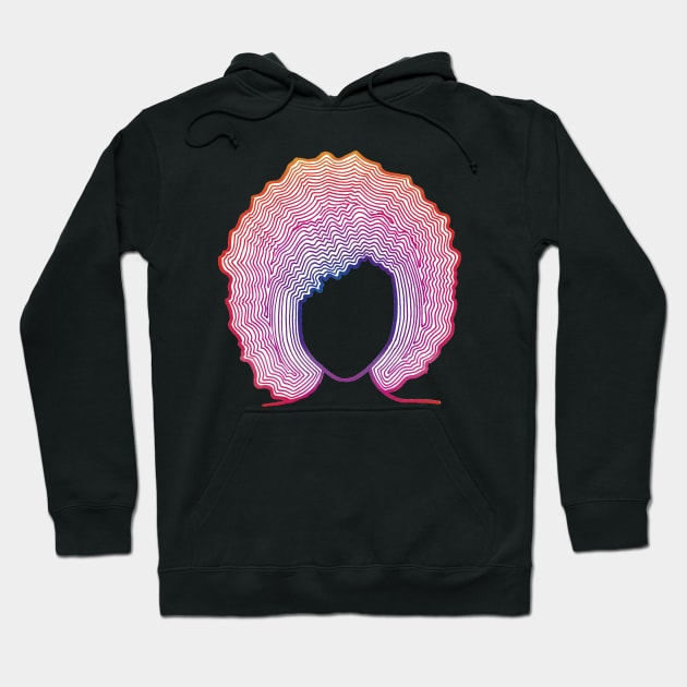 Pink afro line design Hoodie by calenbundalas